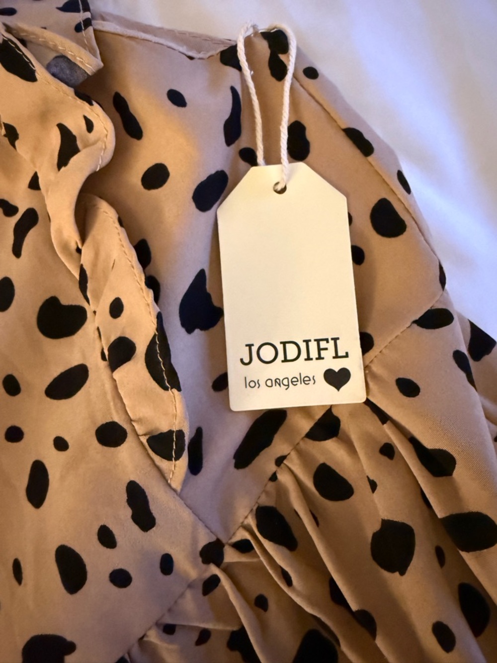 New-JODIFL Leopard Ruffle Sleeve Babydoll Dress-SMALL- Think FALL YA’LL - Picture 3 of 4